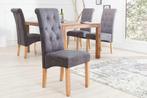 Elegante stoel CASA vintage grijs met decoratieve knopen, Huis en Inrichting, Stoelen, Ophalen of Verzenden, Nieuw