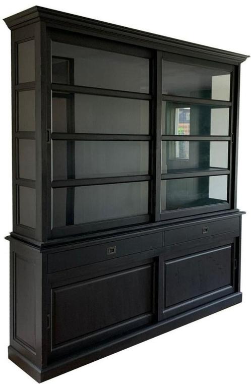 Buffetkast zwart - zwart Nijkerk 220 x 240cm, Huis en Inrichting, Kasten | Buffetkasten, Ophalen of Verzenden