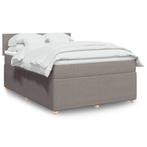 vidaXL Boxspring met matras stof taupe 140x200 cm, Huis en Inrichting, Slaapkamer | Bedden, Verzenden, 140 cm, 200 cm, Stof