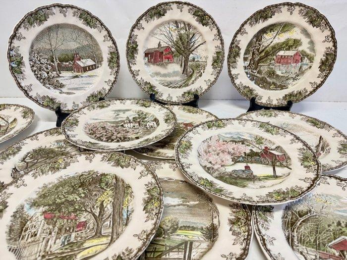 Johnson Bros. - Eetservies (12) - THE FRIENDLY VILLAGE,, Antiek en Kunst, Curiosa en Brocante