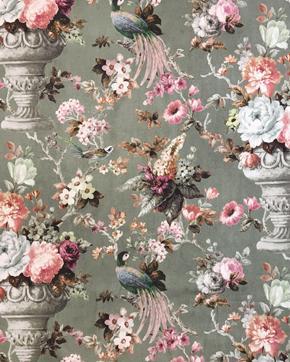 Zware Katoen Engelse Bloementuin Groen, Hobby en Vrije tijd, Stoffen en Lappen, Groen, Nieuw