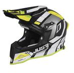 Just1 J-12 Pro Vector Zwart/Wit/Fluor Geel/Carbon crosshelm, Verzenden