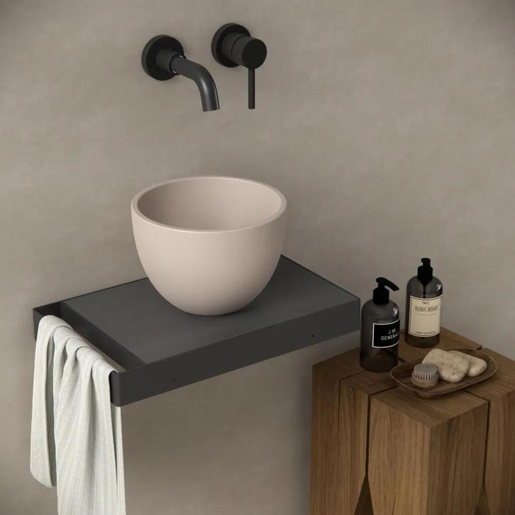 Toiletmeubel frame zwart plateau eiken zwart inclusief, Doe-het-zelf en Verbouw, Sanitair, Verzenden