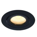 Zwarte inbouwspot aluminium, Wimke, 5W, 3000K LED, IP44, Ophalen of Verzenden, Nieuw, Basis