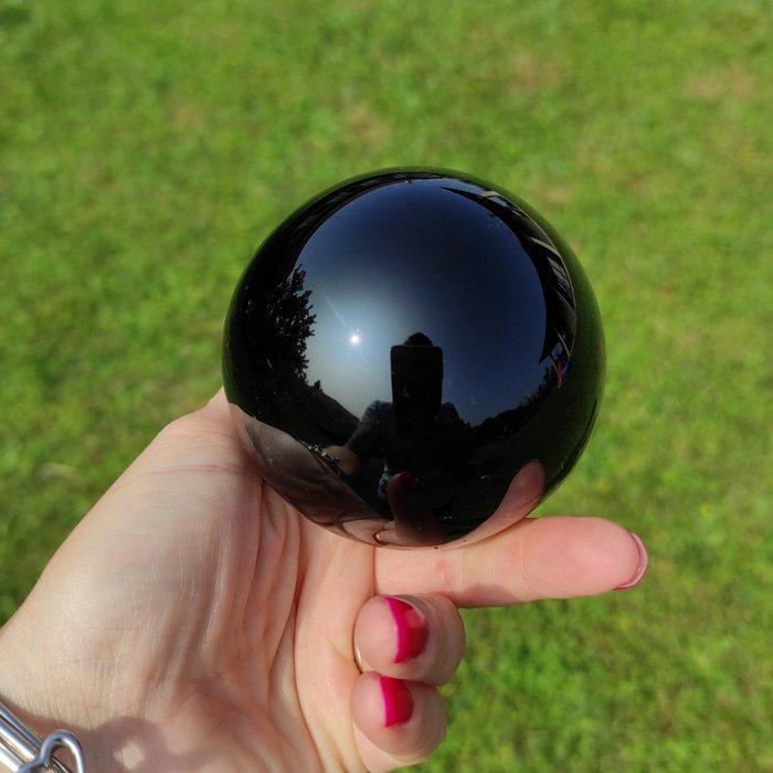 Obsidiaan Bol - Hoogte: 7 cm- 350 g - (1), Verzamelen, Mineralen en Fossielen