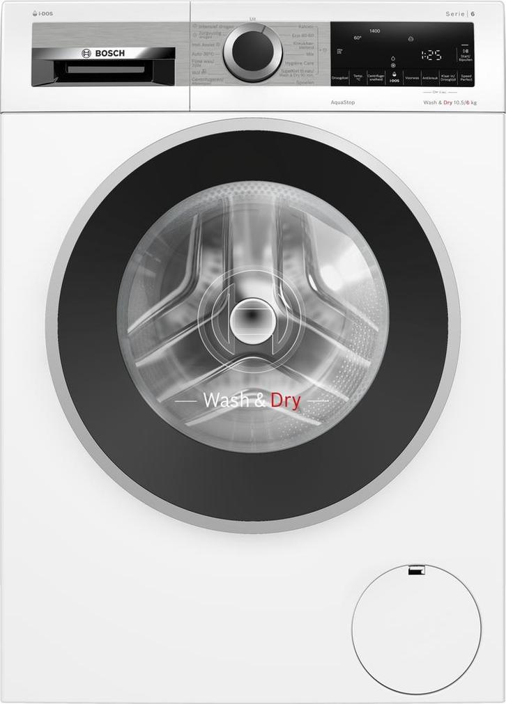 Bosch WNG254A7NL vrijstaande was/droogcombinatie - wit, Witgoed en Apparatuur, Wasmachines, Nieuw, 1200 tot 1600 toeren, Voorlader