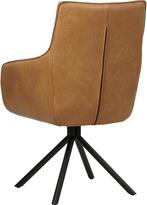 Cognac leren industriële draaibare eetkamerstoel - Granada l, Huis en Inrichting, Stoelen, Overige kleuren, Nieuw, Leer, Ophalen of Verzenden