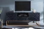 Massief tv-lowboard SCORPION 160cm zwart mangohout met, Huis en Inrichting, Ophalen of Verzenden, Nieuw