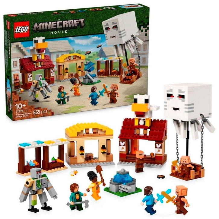 LEGO Minecraft 21273 De Ghast-Ballon Aanval op het Dorp, Kinderen en Baby's, Speelgoed | Duplo en Lego, Nieuw, Lego, Verzenden