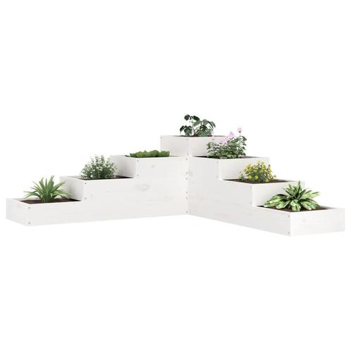 vidaXL Plantenbak 4-laags 106x104,5x36 cm massief grenenhout, Tuin en Terras, Bloembakken en Plantenbakken, Nieuw, Hout, Verzenden