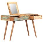 vidaXL Kaptafel met spiegel 112x45x76 cm massief gerecycled, Huis en Inrichting, Tafels | Kaptafels, Verzenden, Nieuw