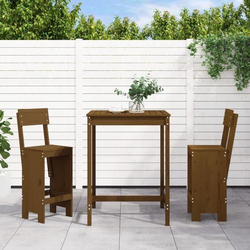 vidaXL 3-delige Tuinbarset massief grenenhout honingbruin, Tuin en Terras, Tuinsets en Loungesets, Nieuw, 3 zitplaatsen, Verzenden