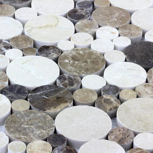 Mozaïektegel Marmer Dots Gepolijst 30x30 cm, Doe-het-zelf en Verbouw, Tegels, 20 tot 40 cm, 20 tot 40 cm, 10 m² of meer, Nieuw