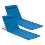 Strandmat Donostia met rugleuning set van 2 blauw, Verzenden, Nieuw