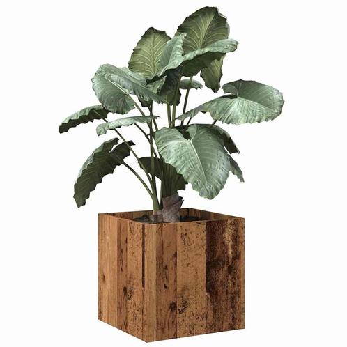 vidaXL Plantenbak 40x40x40 cm bewerkt hout oud houtkleurig, Tuin en Terras, Bloembakken en Plantenbakken, Nieuw, Hout, Verzenden
