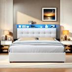 Modern Fluwelen Opbergbed met LED en USB Aansluiting, Huis en Inrichting, Slaapkamer | Bedden, Verzenden, Nieuw