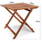 Bijzettafel acaciahout 70x70x73cm inklapbaar (Tafels), Tuin en Terras, Verzenden, Nieuw