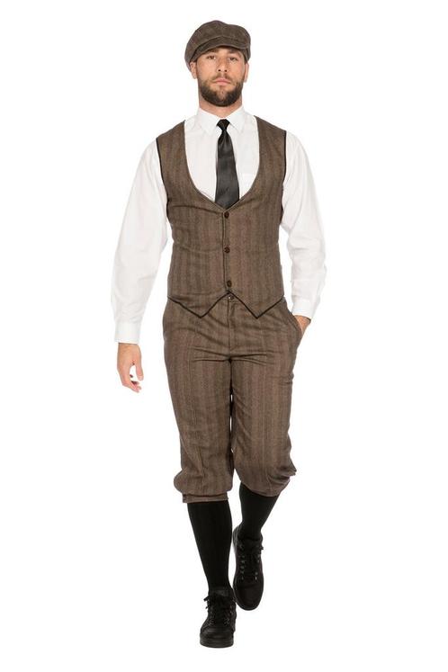 Jaren 20 Kostuum Bruin, Kleding | Heren, Carnavalskleding en Feestkleding, Nieuw, Verzenden