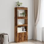 vidaXL Hoge kast 63x33x180 cm bewerkt hout oud houtkleurig, Huis en Inrichting, Kasten | Boekenkasten, Verzenden, Nieuw