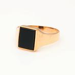 Ring - 18 karaat Geel goud Onyx, Nieuw