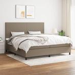 vidaXL Boxspring met matras stof taupe 200x200 cm, Verzenden, Overige maten, 200 cm, Stof