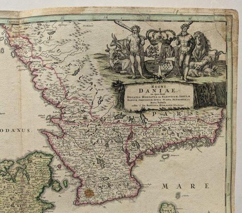 Denemarken - Denemarken; Homann - Regni Daniae in quo, Boeken, Atlassen en Landkaarten