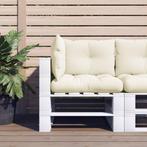 vidaXL Palletkussens 3 st stof crèmekleurig, Huis en Inrichting, Verzenden, Nieuw