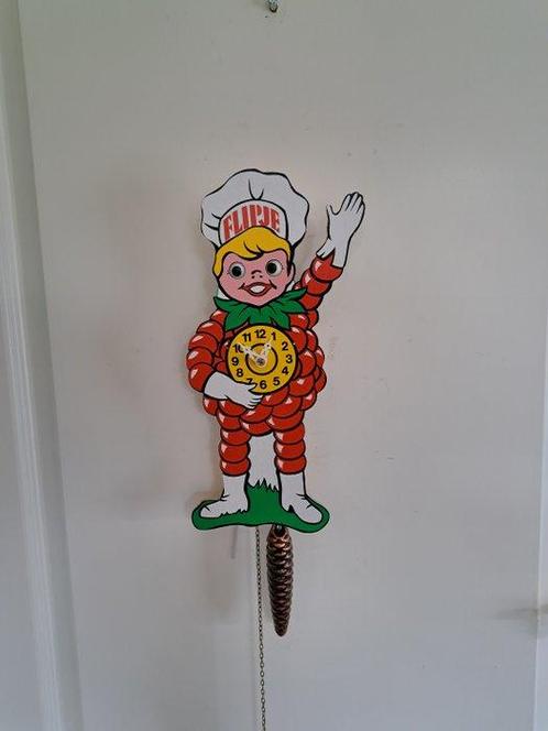 Flipje Tiel - clock - Reclamebord - Hout, Papier, Divers, Antiek en Kunst, Antiek | Wandborden en Tegels