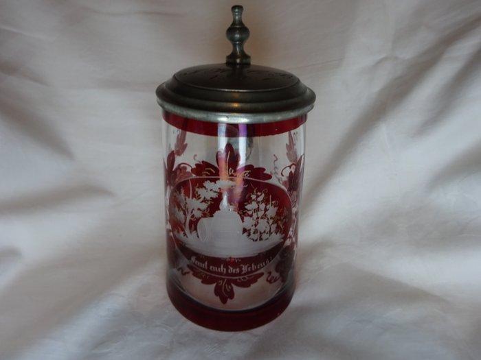 Bierpul - Glas - Gedateerd 1866, Antiek en Kunst, Antiek | Glas en Kristal