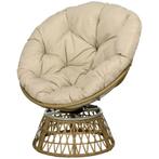 TRUUSK Papasansessel Korbsessel Rattan Draaistoel Met Kussen, Verzenden, Nieuw