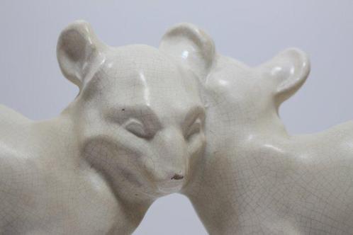 Le Jan - Beeld, Twee beertjes - 20.5 cm - Aardewerk, Antiek en Kunst, Antiek | Glas en Kristal