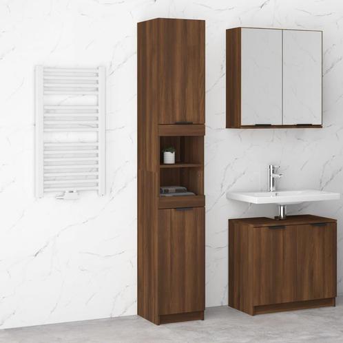 vidaXL Badkamerkast 32x34x188,5 cm bewerkt hout bruin, Huis en Inrichting, Tafels | Kaptafels, Nieuw, Verzenden
