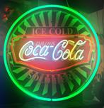 Coca-Cola Sold Here Neon Met Achterplaat 60 x 60 cm, Huis en Inrichting, Woonaccessoires | Overige, Ophalen, Gebruikt