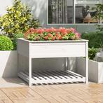 vidaXL Plantenbak met schap 111,5x111,5x81 cm massief, Verzenden, Nieuw, Hout, 60 cm of meer