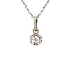 Witgouden solitair hanger met diamant 14 krt, Ophalen of Verzenden, Nieuw