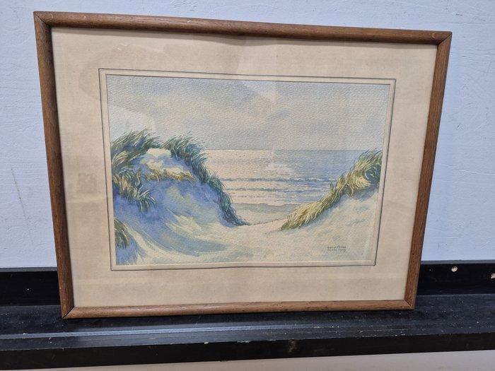 Ad Blok van der Velden (1913-1980) - Texel , zee gezicht bij, Antiek en Kunst, Kunst | Schilderijen | Klassiek