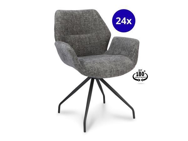 Veiling - Eetkamerstoel Mondial (set van 24) weefstof - donk, Huis en Inrichting, Stoelen