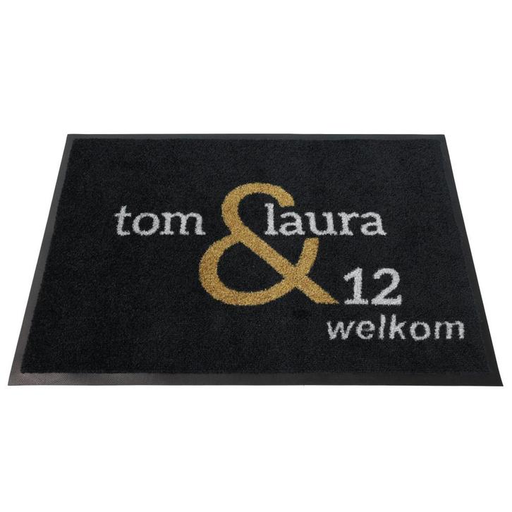 Gepersonaliseerde deurmat - Welkom deurmat met 2 namen, Tuin en Terras, Deurmatten, Verzenden