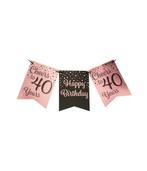 Banner 40 Jaar Roze Zwart 6m, Verzenden, Nieuw