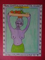 Frédéric Bruly-Bouabré (1923-2014) - Girl with pineapple and