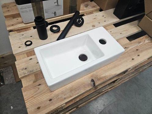 Fonteinset zonder kraan 37,5 x 18,5 x 9,5 cm wit / zwart, Doe-het-zelf en Verbouw, Sanitair, Kraan, Nieuw, Ophalen of Verzenden