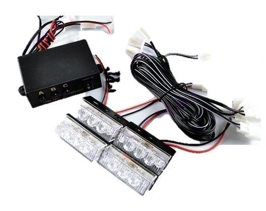 ORANJE / WIT 4 X 3 LED Flash zwaailicht 12V -flitser, Hobby en Vrije tijd, Elektronica-componenten, Nieuw, Ophalen of Verzenden