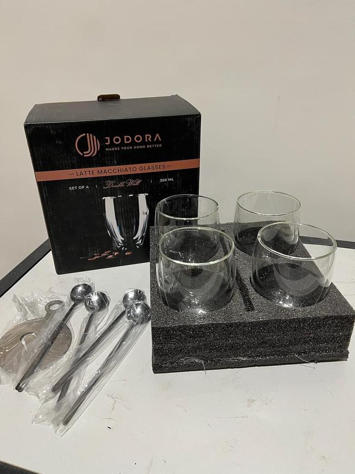 Latte macchiato glazen kopjes Jodora, Huis en Inrichting, Overige Huis en Inrichting, Ophalen of Verzenden