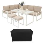 Tuinmeubel Set Wit Aluminium Rotan Opbergbox Zwart 582L, Tuin en Terras, Verzenden, Nieuw