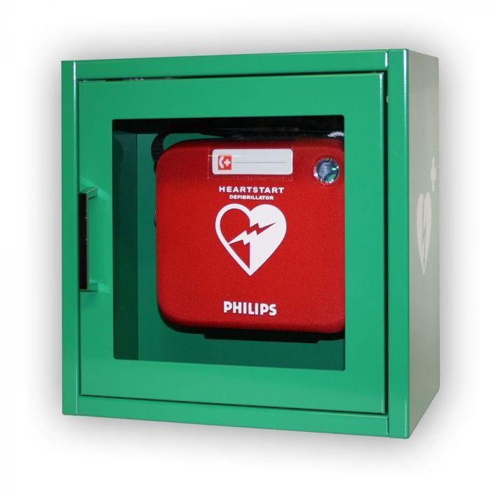 Philips HeartStart HS-1 AED + kast - Nederlands, Diversen, Verpleegmiddelen, Ophalen of Verzenden