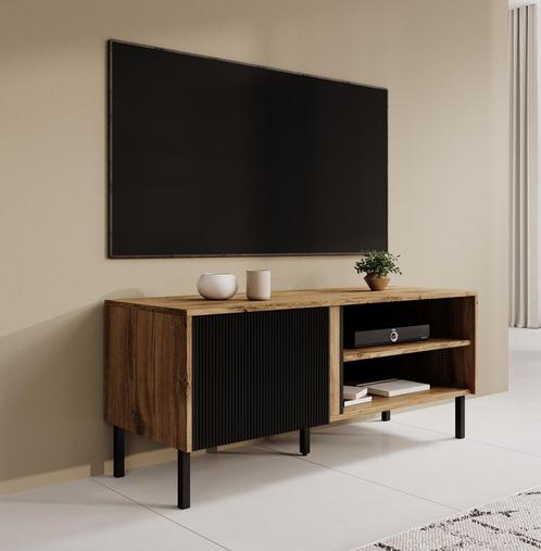 Meubella | TV-Meubel eiken 120x41x50 cm | Met klep, Huis en Inrichting, Kasten | Televisiemeubels, 100 tot 150 cm, 25 tot 50 cm