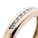 Bicolor gouden rijring met zirconia (gouden ring, elegant), Goud, Met edelsteen, Gebruikt, 17 tot 18
