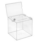 20cm Transparante Donatiebox / Ideeënbus met Slot en A5....