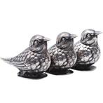 Zoutvat (3) - Vogels - Mussen - Verzamelaars - .833 zilver, Antiek en Kunst, Antiek | Goud en Zilver