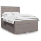 vidaXL Boxspring met matras stof taupe 160x200 cm, Verzenden, 200 cm, Stof, 160 cm